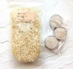 ビーズワックス（未精製）100gとキャンドル3個セット