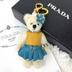 極美品✨ レア✨ プラダ バッグチャーム ベア ラインストーン レザー