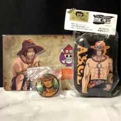 ワンピース　エース　ピンバッジ　カード　クルー証明書　ミニ缶　未使用　希少
