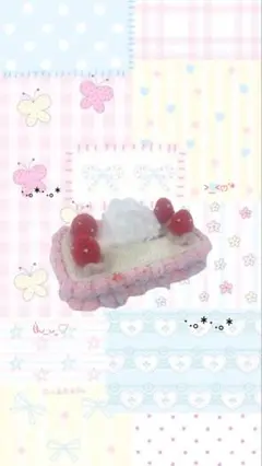 ケーキティッシュケース ハンドメイド 編み物 カバー いちご ピンク リボン