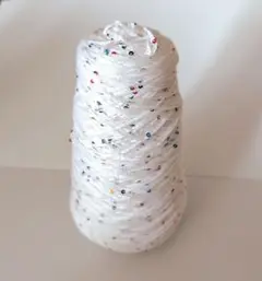 素材糸K-3　ホワイトベース　カラフルスパンコール 約300g