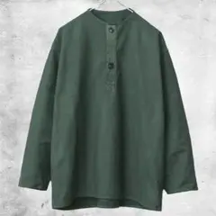 【DEAD STOCK】 ロシア軍 ヘンリーネック スリーピングシャツ オリーブ