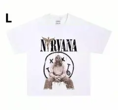 ニルヴァーナ カートコバーン NIRVANA ホワイト Tシャツ ラップT