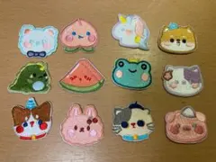 かわいい刺繍パッチ 12個セット　アイロンでくっつくタイプ