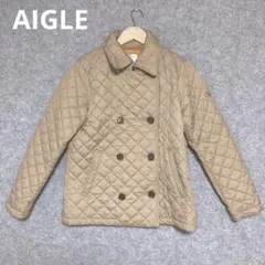 AIGLE ベージュ ダブルブレスト キルティングジャケット