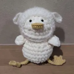 ぬいぐるみ　あみぐるみ　ひよこ　あひる　ひつじ帽子付き