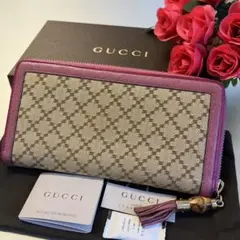 新品同様‼️ グッチ GUCCI 財布 長財布 ディアマンテ ラウンドファスナー