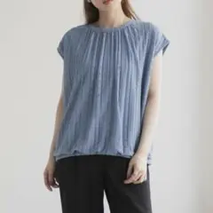 HusHusH レース バルーン フレンチ Tシャツ ブルー M