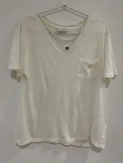 SAINT LAURENT アイボリー Vネック Tシャツ XS