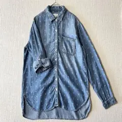sneak peak/ アンカー柄 柔らかデニムシャツ Sサイズ
