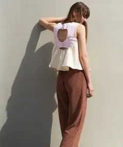 AKTE アクテ　ブラウン ワイドパンツ フリー　ブロンズ　イージー　リラックス