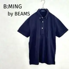 B:MING by BEAMS ポロシャツ　ネイビー　ボタンダウン　半袖　メンズ