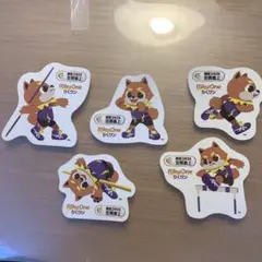 りくワン　RikuOne スポーツキャラクター ステッカー 5枚セット