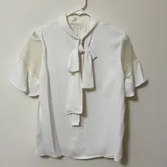 【新品、INGNI】Backリボン袖シアートロミ/BL　アイボリー　Mサイズ