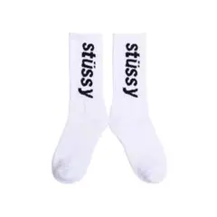 セール　ステューシー　STUSSY　ソックス　ロゴ　靴下　白　ホワイト