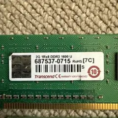 Transcend 2GB DDR3 1600MHz メモリ 2枚セット