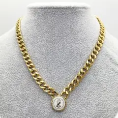 ■新品■ 18K GP 喜平 ゴールド マリア コイン シルバー ネックレス