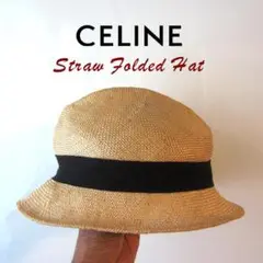 【美品】CELINE ストローハット バケット ロゴリボン 麦わら帽子 Mサイズ 2025年最新】CELINE レディース 麦わら帽子の人気アイテム