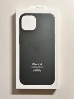 【新品】純正 iPhone 14 レザーケース・フォレストグリーン①