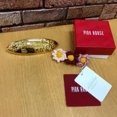 ♥ピンハウス　バレッタ　ゴールド　オーバル　コスモス