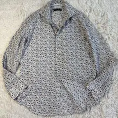 (極美品) バーニーズニューヨーク 花柄 シャツ ホリゾンタルカラー イタリア