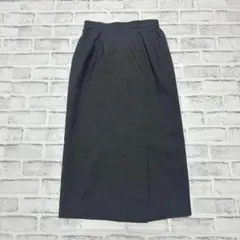 タイトスカート ミモレ丈 スリット オフィスワーク グレー M相当