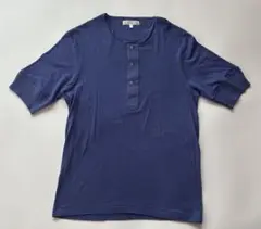Merz b.Schwanen ドイツ製 ヘンリーネックTシャツ 6 ブルー