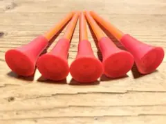 ロングゴルフティーレッド×オレンジ5本