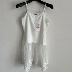 新品タグ付き　Lutique ホワイト レースキャミソール　L チュールレース