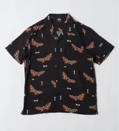 HUF ×ゴジラ　モスラ総柄　オープンカラーシャツ　レーヨン　L