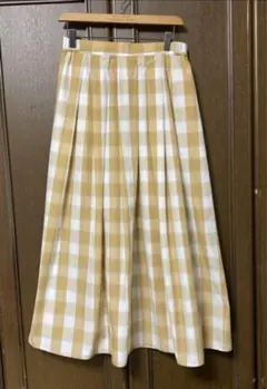 美品　スタジオクリップ　シャドウブロックチェックロングスカート