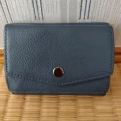 グレー レザー 三つ折り財布