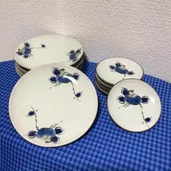 昭和レトロ　柿柄　中皿　小皿　丸皿　計10枚