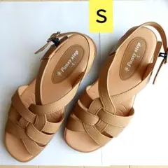 Pansy パンジー キャメル ベージュ バックバンド 軽量 サンダル S