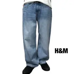 新品 H&M Straight loose fit ワイドルーズデニム