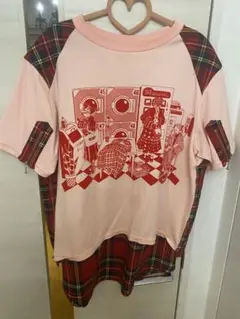 HEIHEI 須藤はる奈　ドッキングカットソー PINK