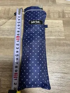 Waterfront 折りたたみ傘 ネイビー 水玉模様