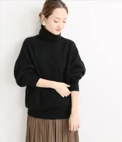 新品 VERMEIL par iena カシミヤ タートルネックニット ブラック
