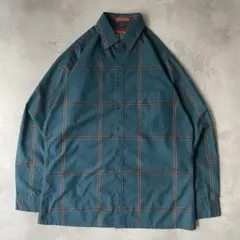 90s ヴィンテージ チェックシャツ ボックスシャツ 短丈 M USA 古着