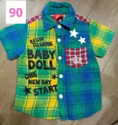 BABYDOLL 半袖シャツ チェック柄