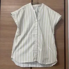 ORIHICA／フレンチスリーブストライプシャツ