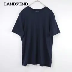 美品☆LANDS' END Tシャツ ネイビー 上質コットン シンプル 上品