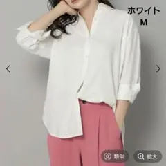 【未着用／タグ付】Elura リネンブレンド冷感シャツ　ホワイト　M