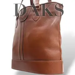 【美品】ダックス　ショルダートートバッグ　オールレザー　茶色　肩掛け　チェック柄
