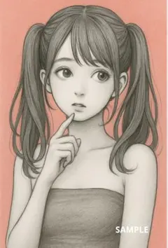 美少女イラスト 想いを秘めた微笑み少女のポートレート チューブトップNo.60