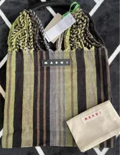 新色 秋冬新品MARNIマルニフラワーカフェ ハンモックバッグ ディープセージ