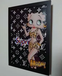 ベティちゃんBettyBoop Supremeポスターフレーム付き壁掛パロディ