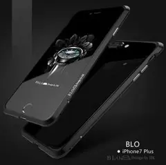 iPhone7.8 超薄型★耐衝撃 ハイブリット 3Dメタル バンパー ブラック