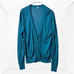 1324☆ユニクロUNIQLO ライトVネックカーディガン　XL l LL 長袖
