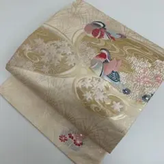 1000円売切り 名古屋帯 錦 本金箔 二重織 正絹 MO-9417